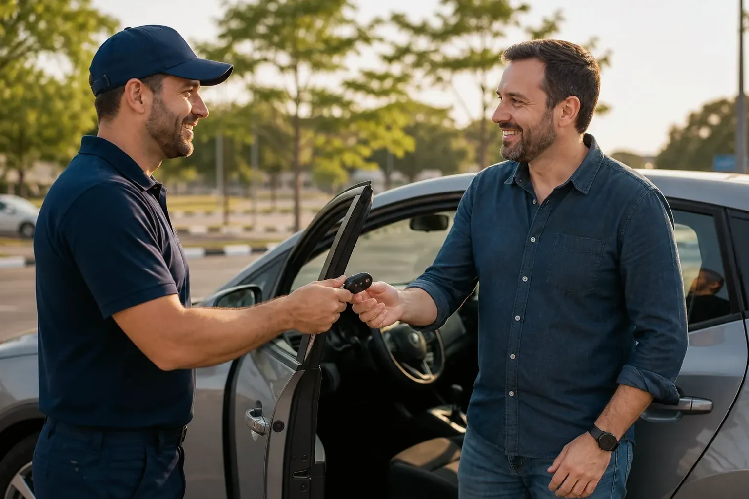 Chaveiro utilizando ferramentas especializadas para abrir um carro em Umuarama.